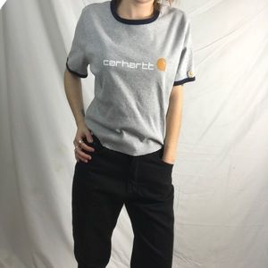 90’s CARHARTT Cropped Ringer Tee Medium